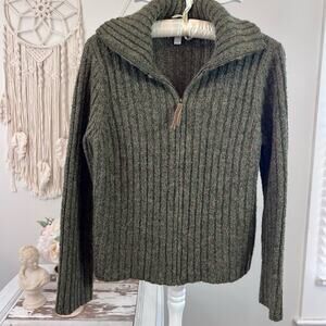 Charter Club women's full zip dark green cardigan, mature, office, 12 B